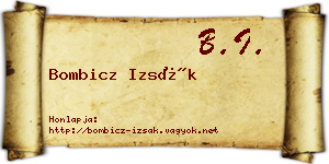 Bombicz Izsák névjegykártya